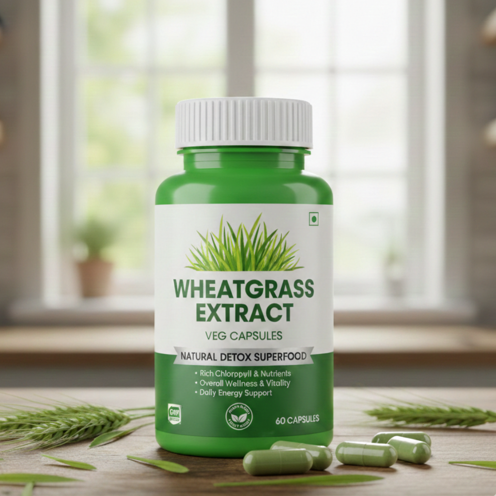 Wheatgrass Extract Veg Caps - 60 Capsules| Natural Detox & Energy Support